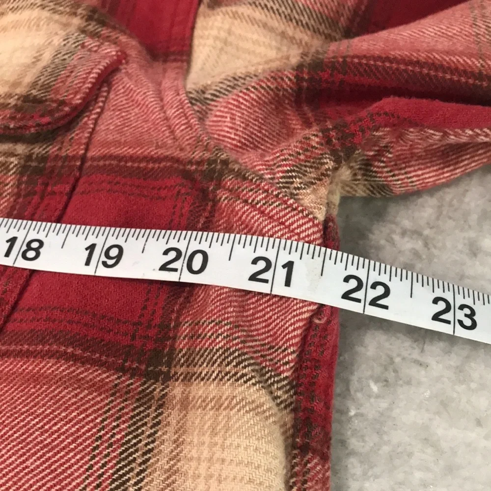 Field & Stream Flannel Shirt Mens Medium Red Plaid Farmer Gorpcore Long Sleeves - Picture 6 of 6